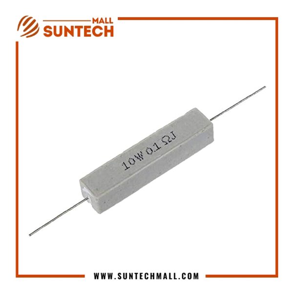 0.1 Ohm 10W 5% Fix Wire wound Cement Resistor
