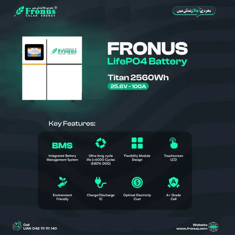 FRONUS Titan LifePO4 2560Wh 25.6V 100A battery bank