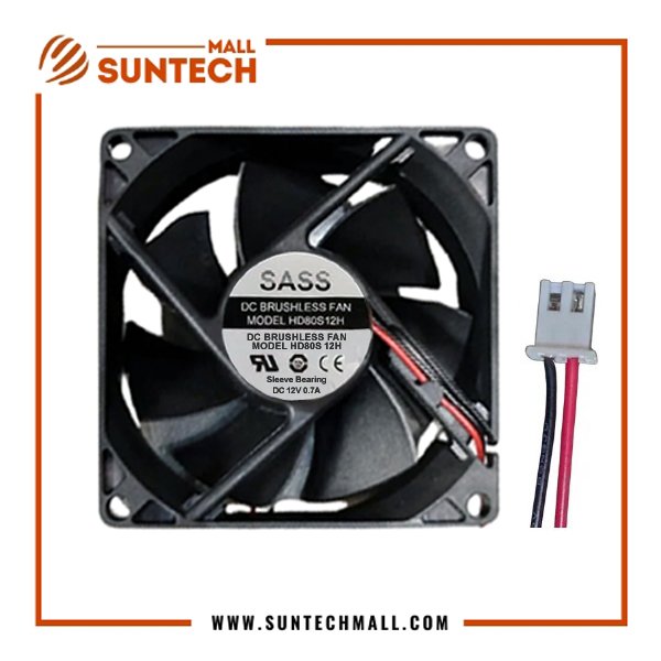 SASS PL80S12H 0.7A 2LINE 2PIN 12 VOLT DC FAN
